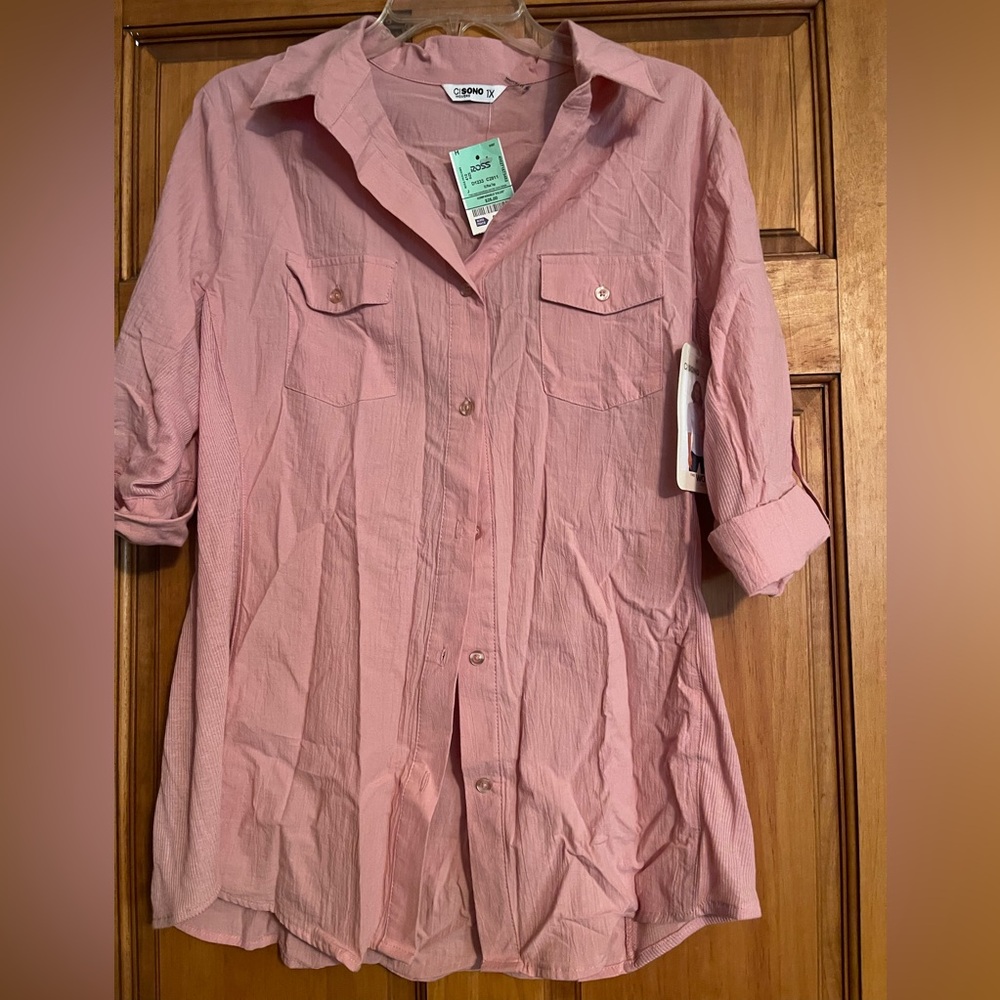 Pink Button-Up Shirt